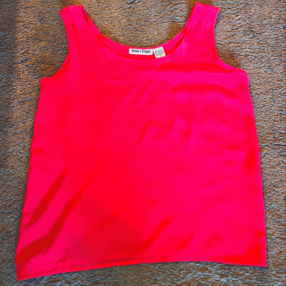 Anna and Frank 100 %Silk Pink Camisole Classic Sleeveless